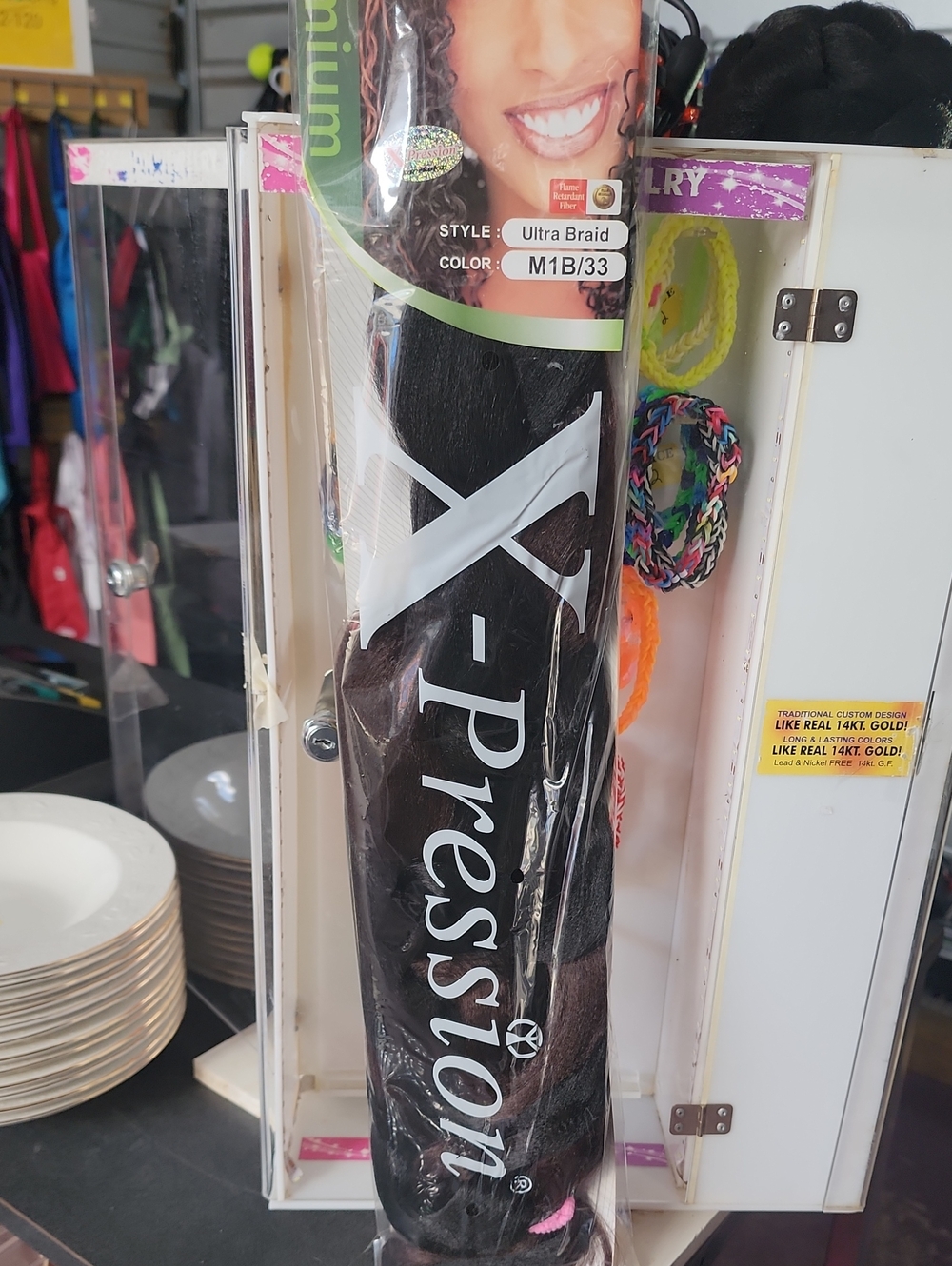 X-pression Ultra Braid Synthetic Hair Weave - M1B/33 (Black/Burgundy) 8 Packages